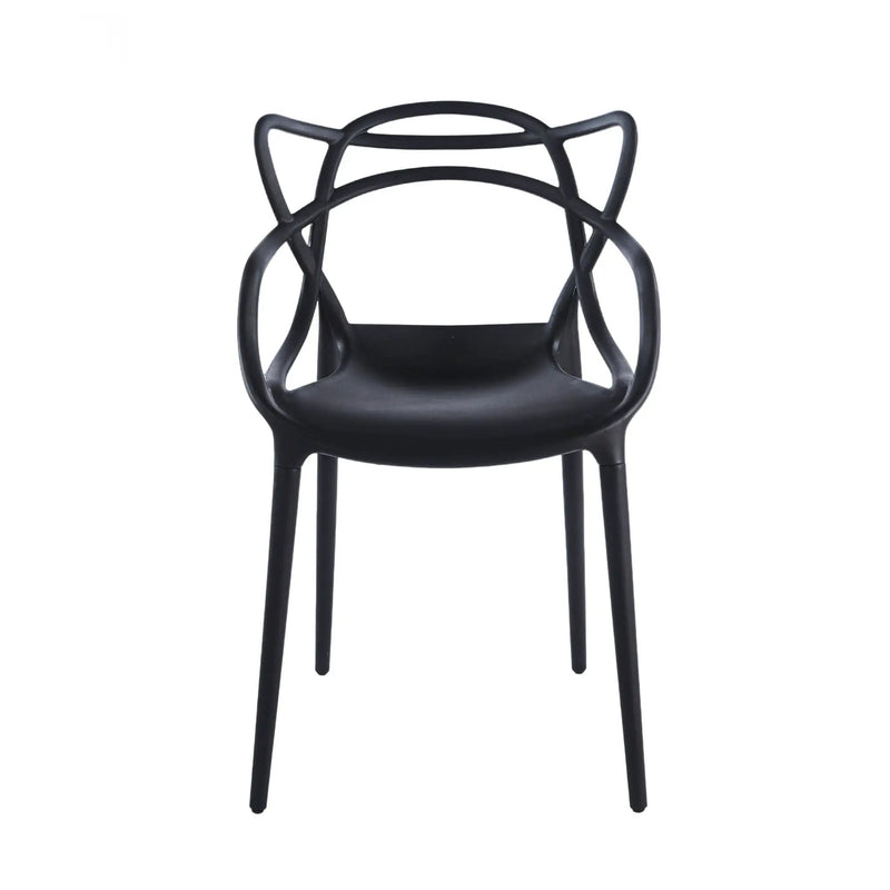 Dining Chair Set of 4 - Black Plastic by HouseOfZazla