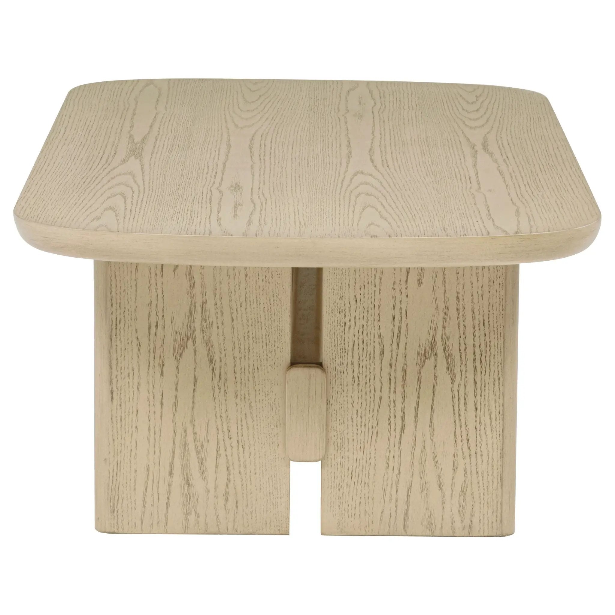 Kailani Coastal Rectangular Cocktail Coffee Table Beige Oak by Unique Piece Furniture