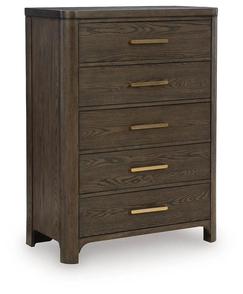 Radkin - Five Drawer Chest - Burnished Brown by Unique Piece Furniture