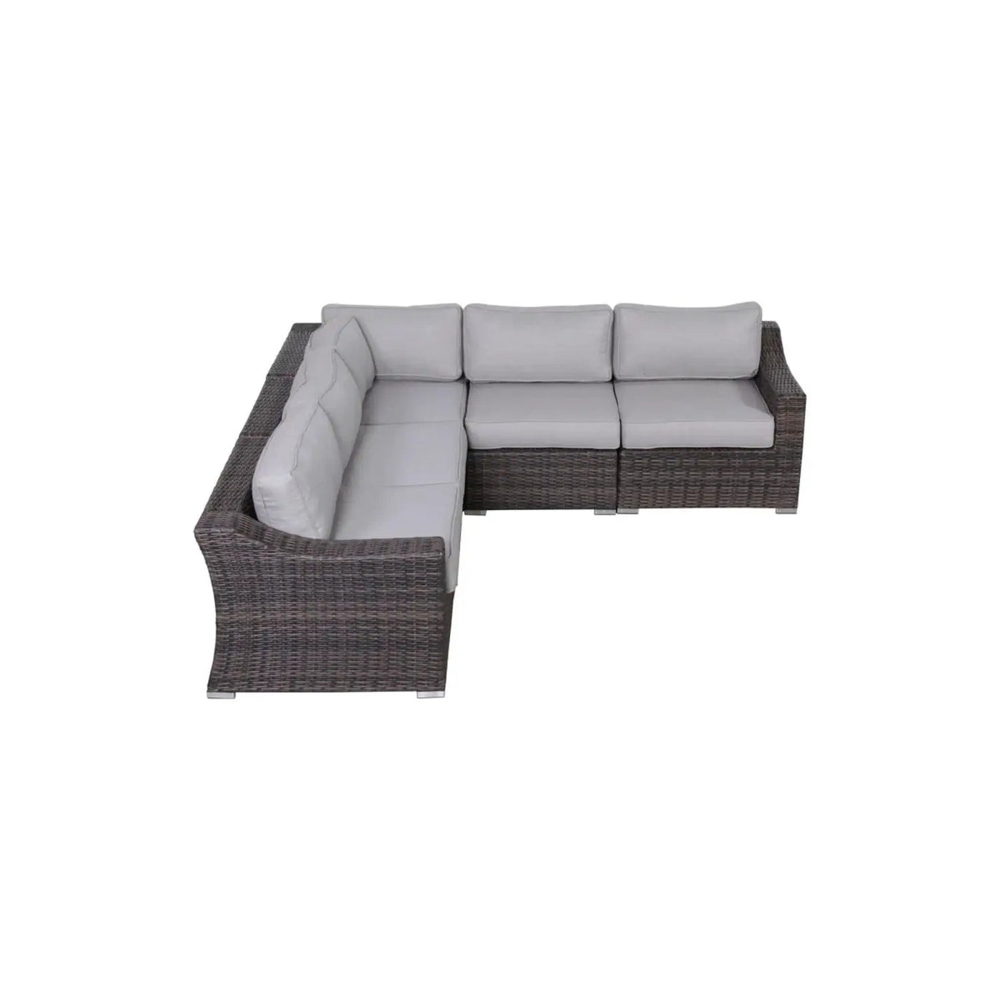 Contemporary Outdoor Rattan Wicker Sectional Seating Group With Cushions by HouseOfZazla