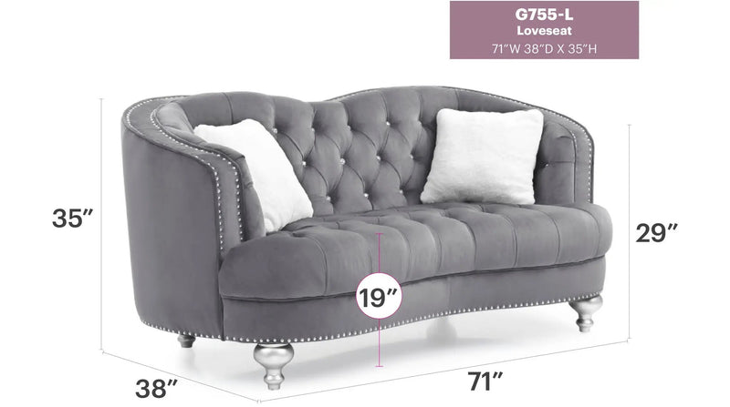 Jewel Loveseat by Unique Piece Furniture
