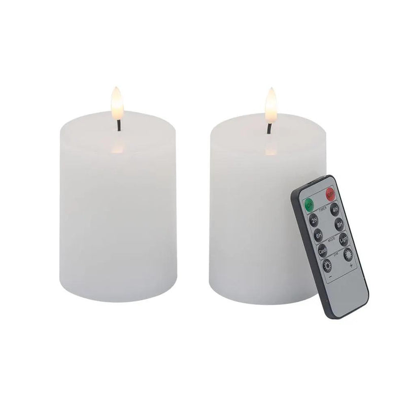 LED Candles With Wick And Remote Control Timer (Set of 2) - White by HouseOfZazla