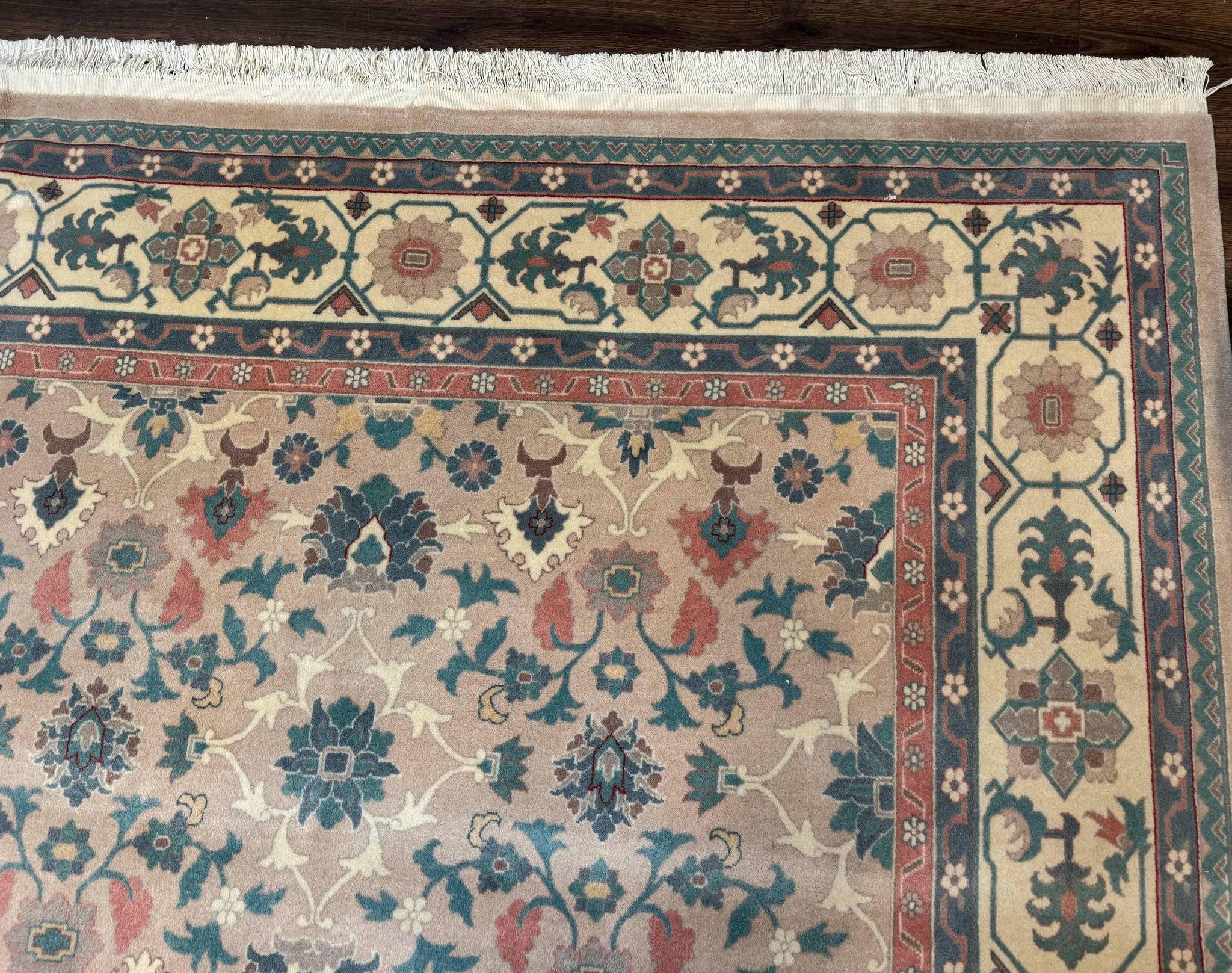 Palace Size Wool Rug 10x18, Sino Persian Kerman Rug, Oversized Hand Knotted Carpet, Light Taupe, Allover Pattern by Jewel Rugs