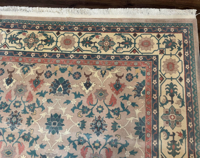 Palace Size Wool Rug 10x18, Sino Persian Kerman Rug, Oversized Hand Knotted Carpet, Light Taupe, Allover Pattern by Jewel Rugs
