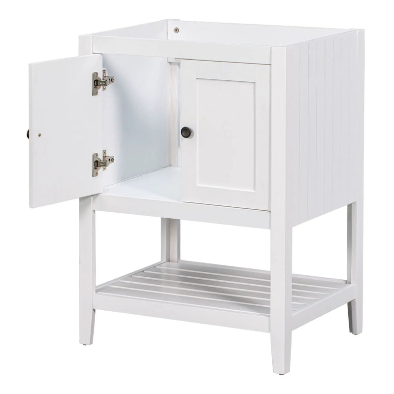Bathroom Vanity Base Only, Soild Wood Frame, Bathroom Storage Cabinet With Doors And Open Shelf by Unique Piece Furniture