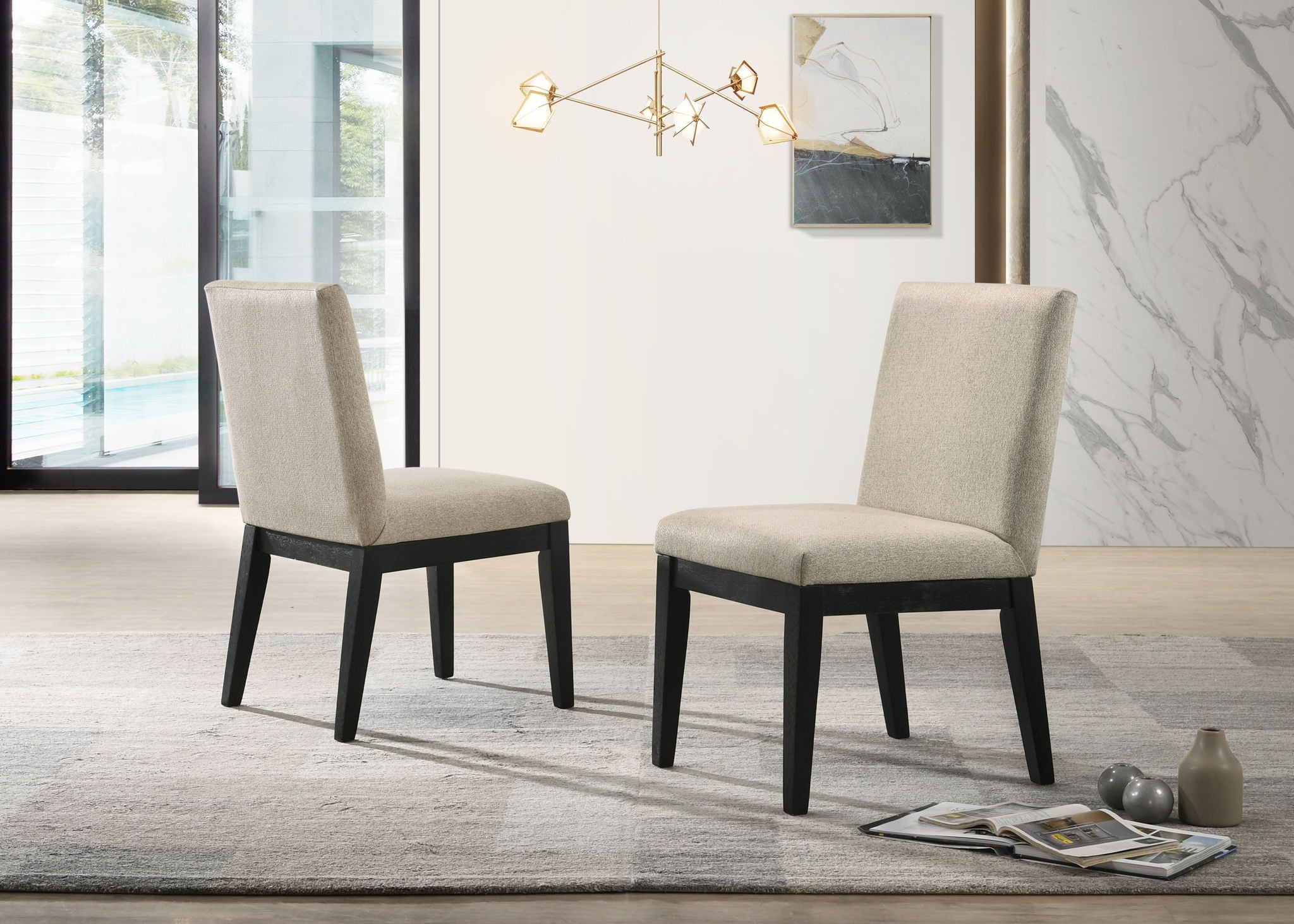 Jasper - Contemporary Fabric 19" Dining Chair (Set of 2) by HouseOfZazla