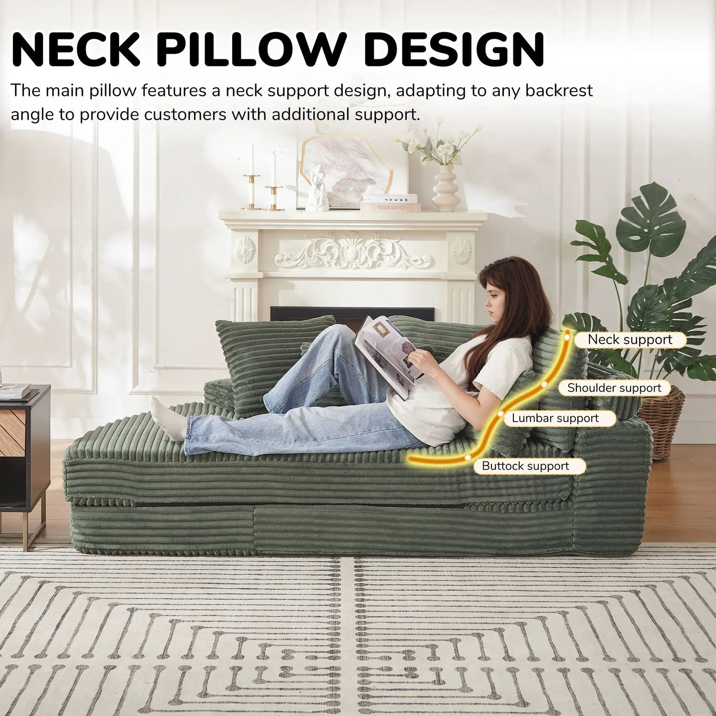 Semi Circular 2 In 1 Sofa Bed With Neck Pillow And Throw Pillows by HouseOfZazla