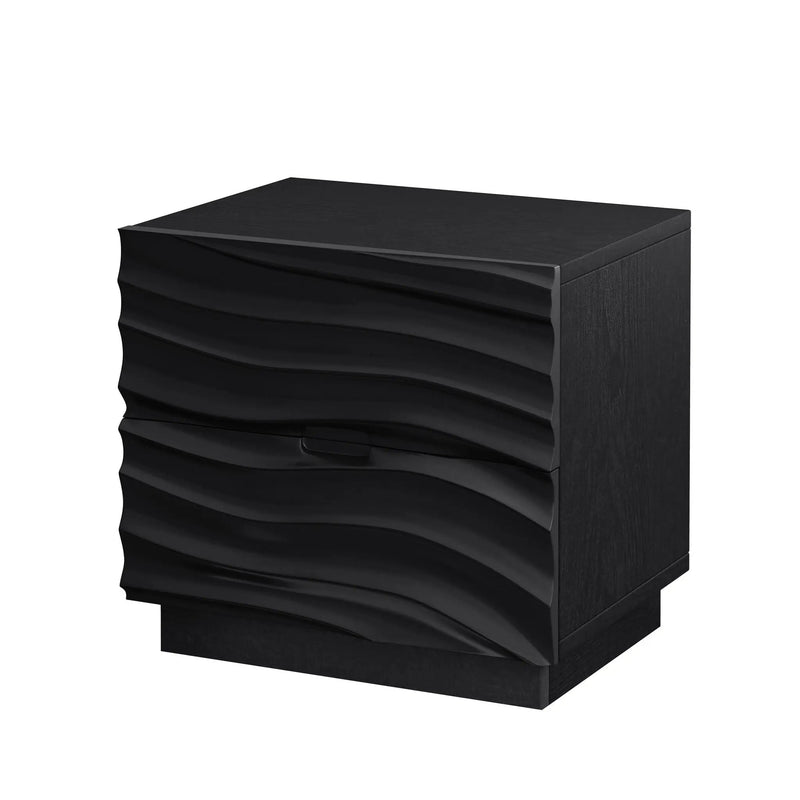 Nightstands, Bedside Table With 2 Drawers (Set of 2) - Black by HouseOfZazla