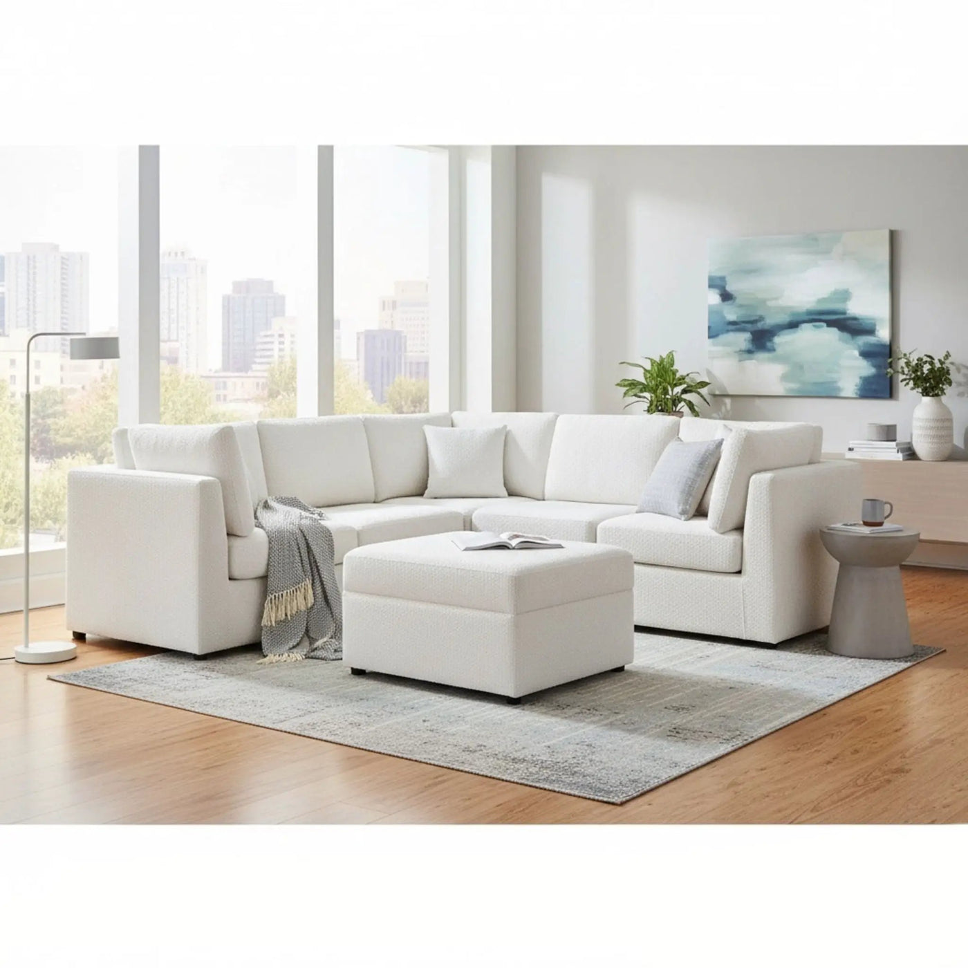 Chauncy - Sectional With Storage Ottoman by HouseOfZazla