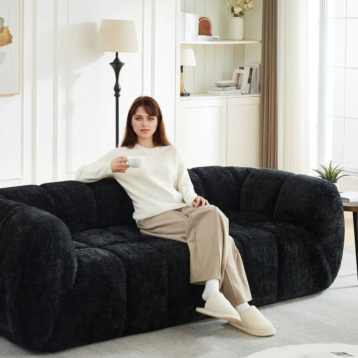 Modern Sofa With Piano Key Backrest by HouseOfZazla