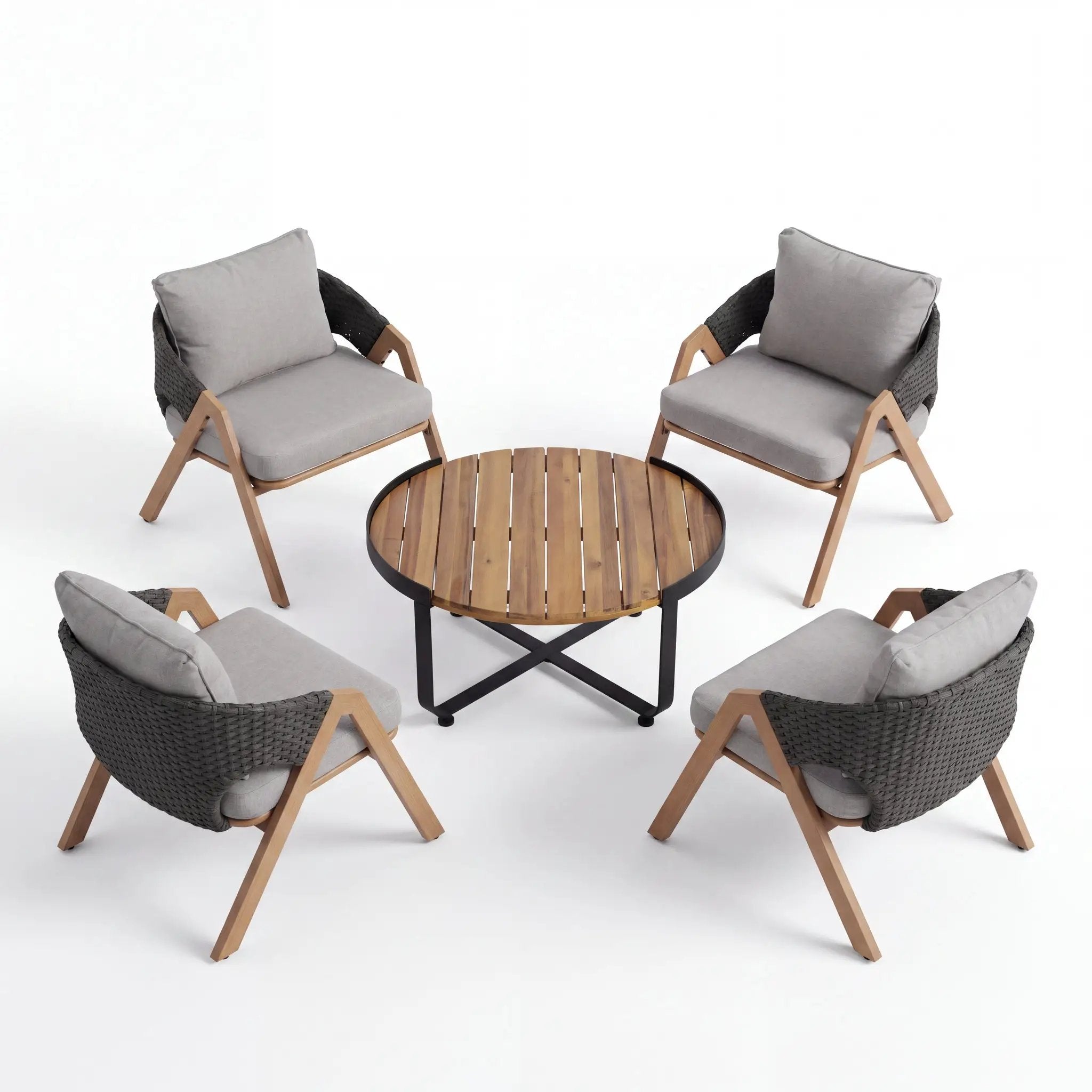 4-Person Patio Conversation Set with Cushions by HouseOfZazla