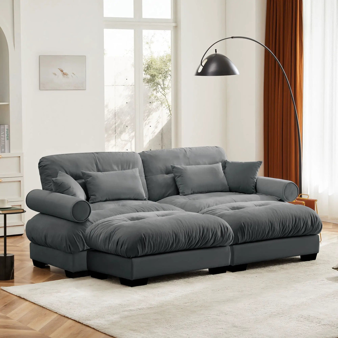 Super Comfort Oversized Modular Sectional Sofa With Movable Ottoman by HouseOfZazla