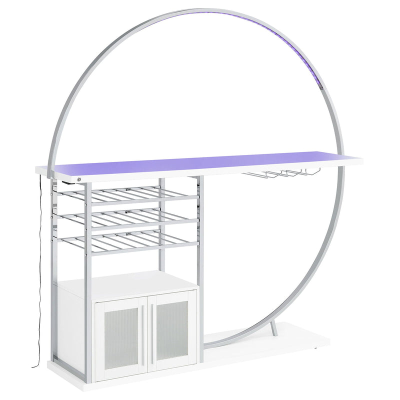 Casey - 2 Door Home Bar Storage Bar With Customizable Lighting - White by HouseOfZazla