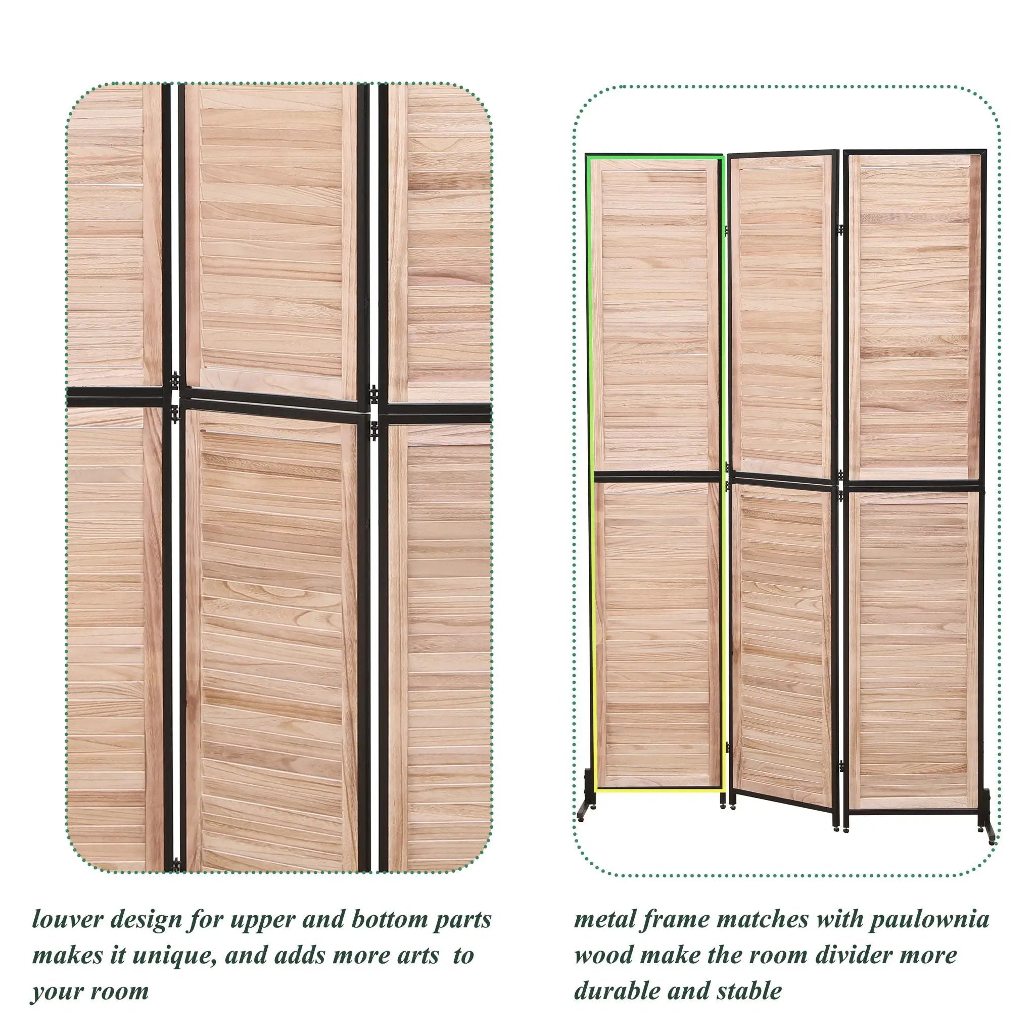 Rustic 3 Panel Room Dividers And Folding Privacy Screen by Unique Piece Furniture