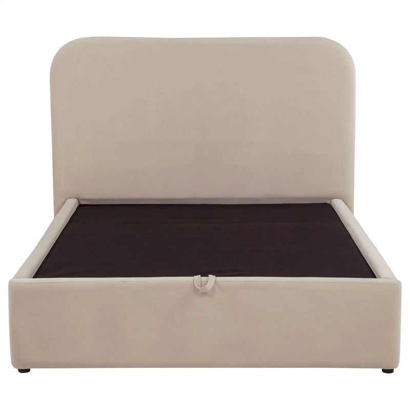 Anders Upholstered Full Storage Lift Platform Bed Beige by Unique Piece Furniture