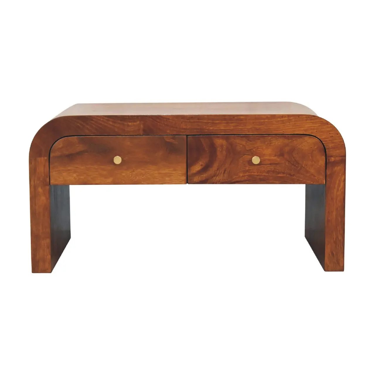 Solid Wood Darcy Coffee Table, 2-Drawers, Chestnut by HouseOfZazla