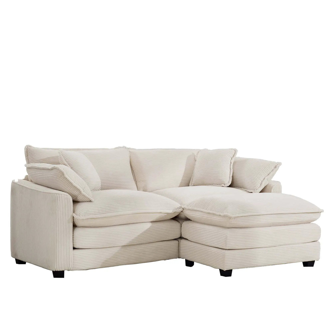 Modern Oversized Modular Cushion Sofa With Ottoman, Low Back, Deep Seating Sofa Set by HouseOfZazla