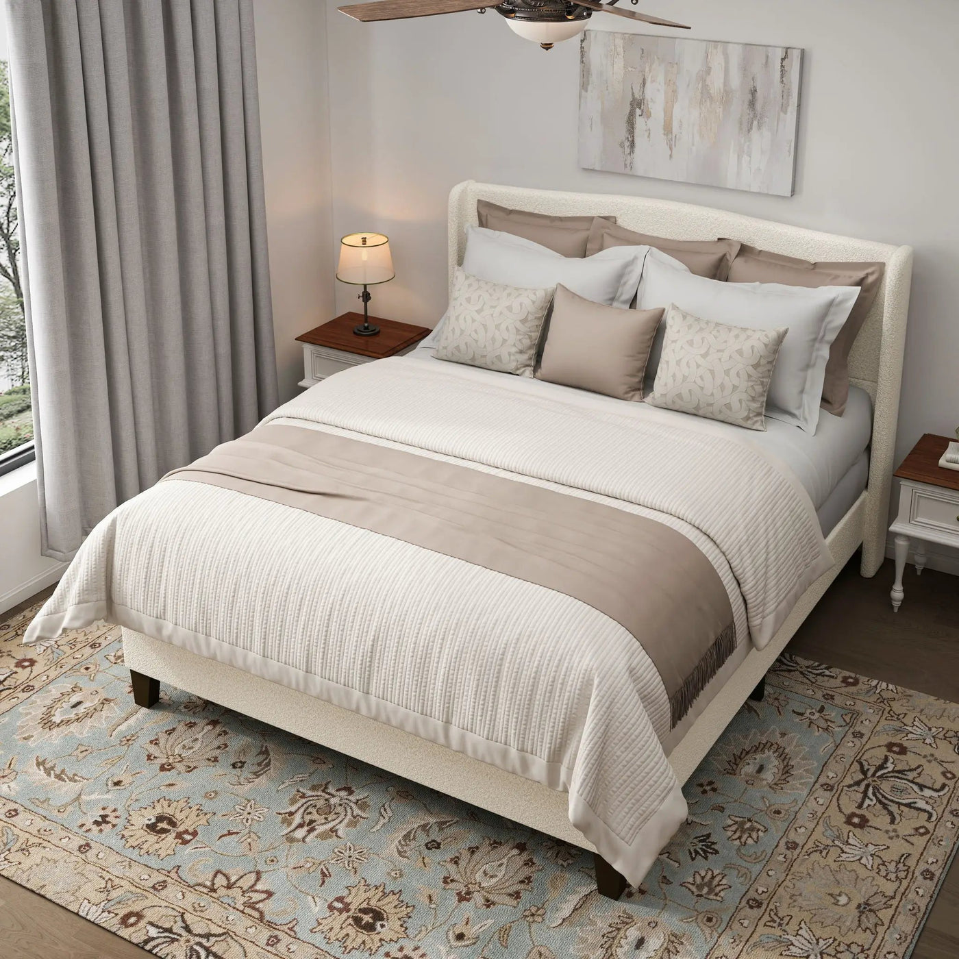 Platform Bed Frame With Tall Headboard And High Footboard by HouseOfZazla