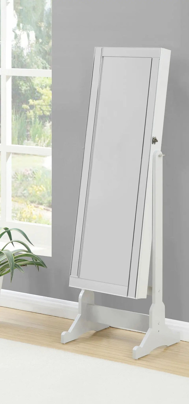 Yvonne Cheval Mirror with Jewelry Storage Dove Grey by Unique Piece Furniture