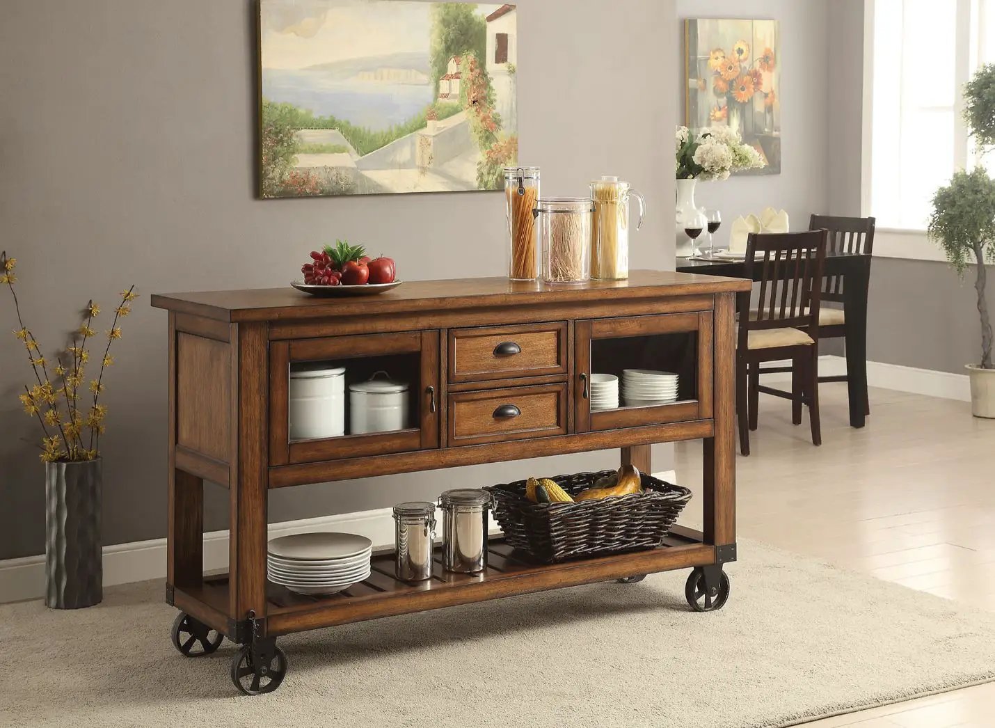 Kadri - Kitchen Cart - Distressed Chestnut by Unique Piece Furniture