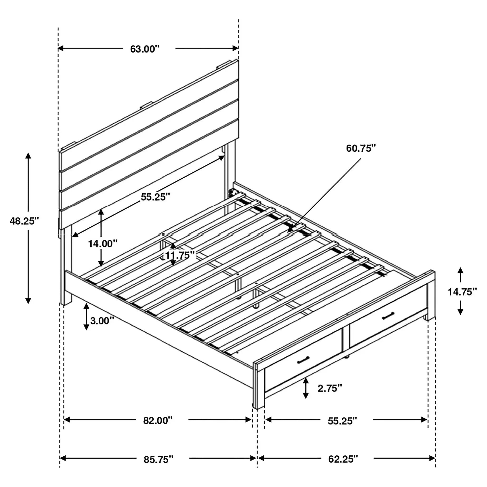 Brantford Wood Queen Storage Panel Bed Barrel Oak by Unique Piece Furniture