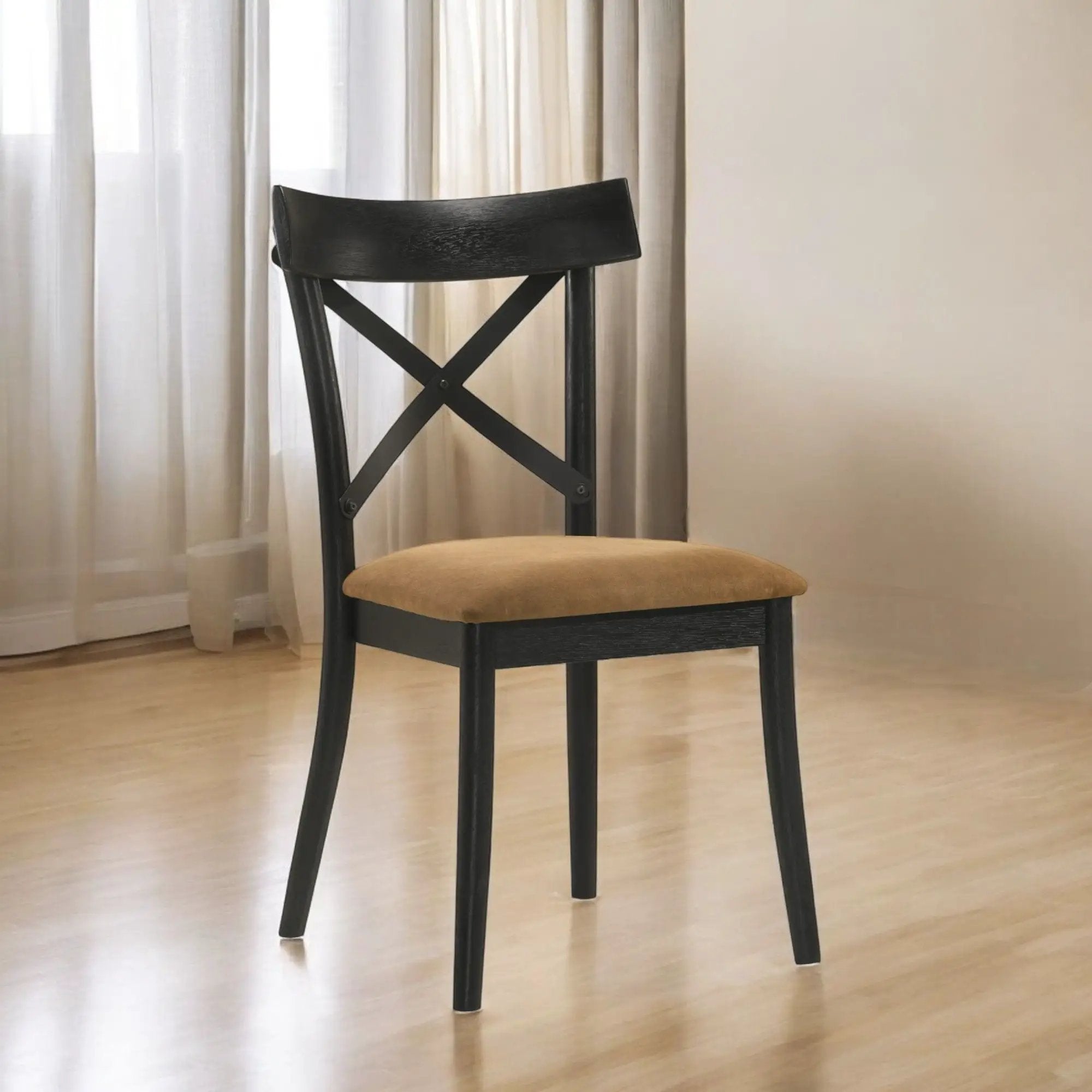 Hillary - Side Chair (Set of 2) - Black / Brown by HouseOfZazla
