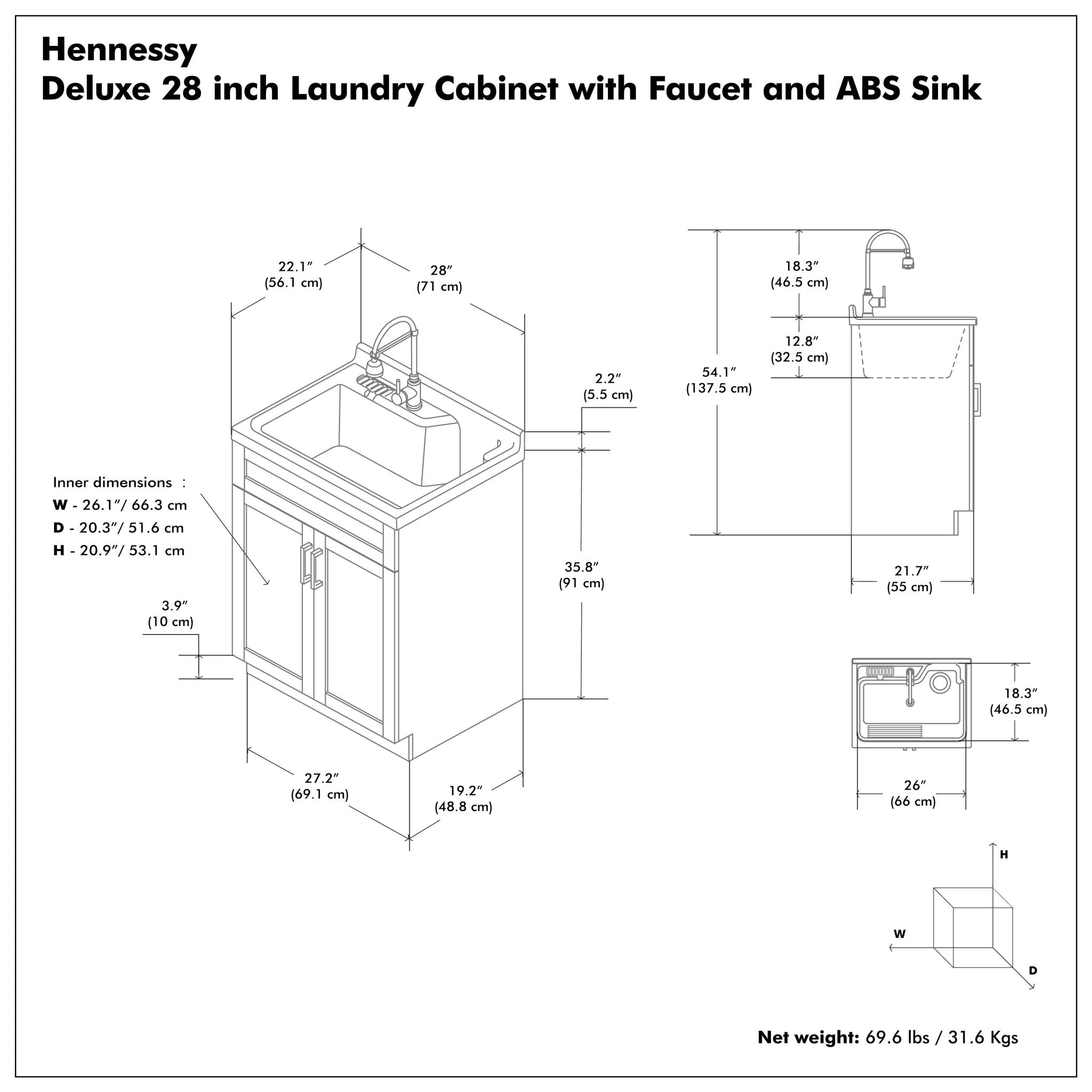 Hennessy - Deluxe Laundry Utility Sink And Cabinet by HouseOfZazla