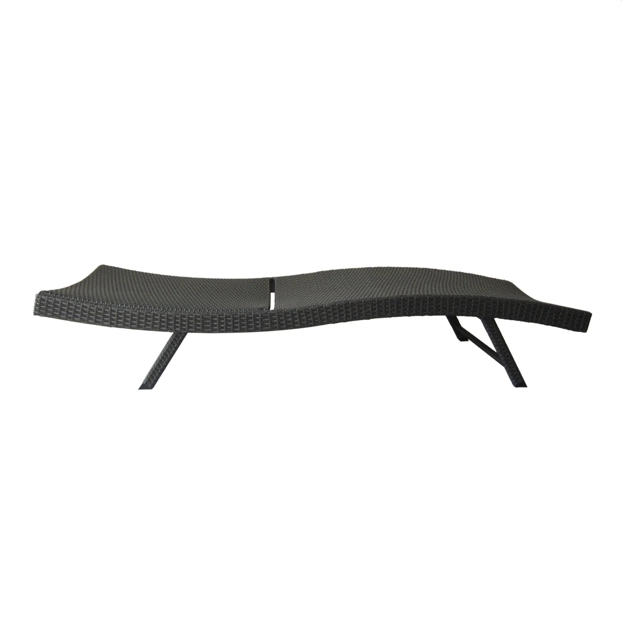 Wicker Chaise With Adjustable Reclining Seats (Set of 2) - Gray by HouseOfZazla