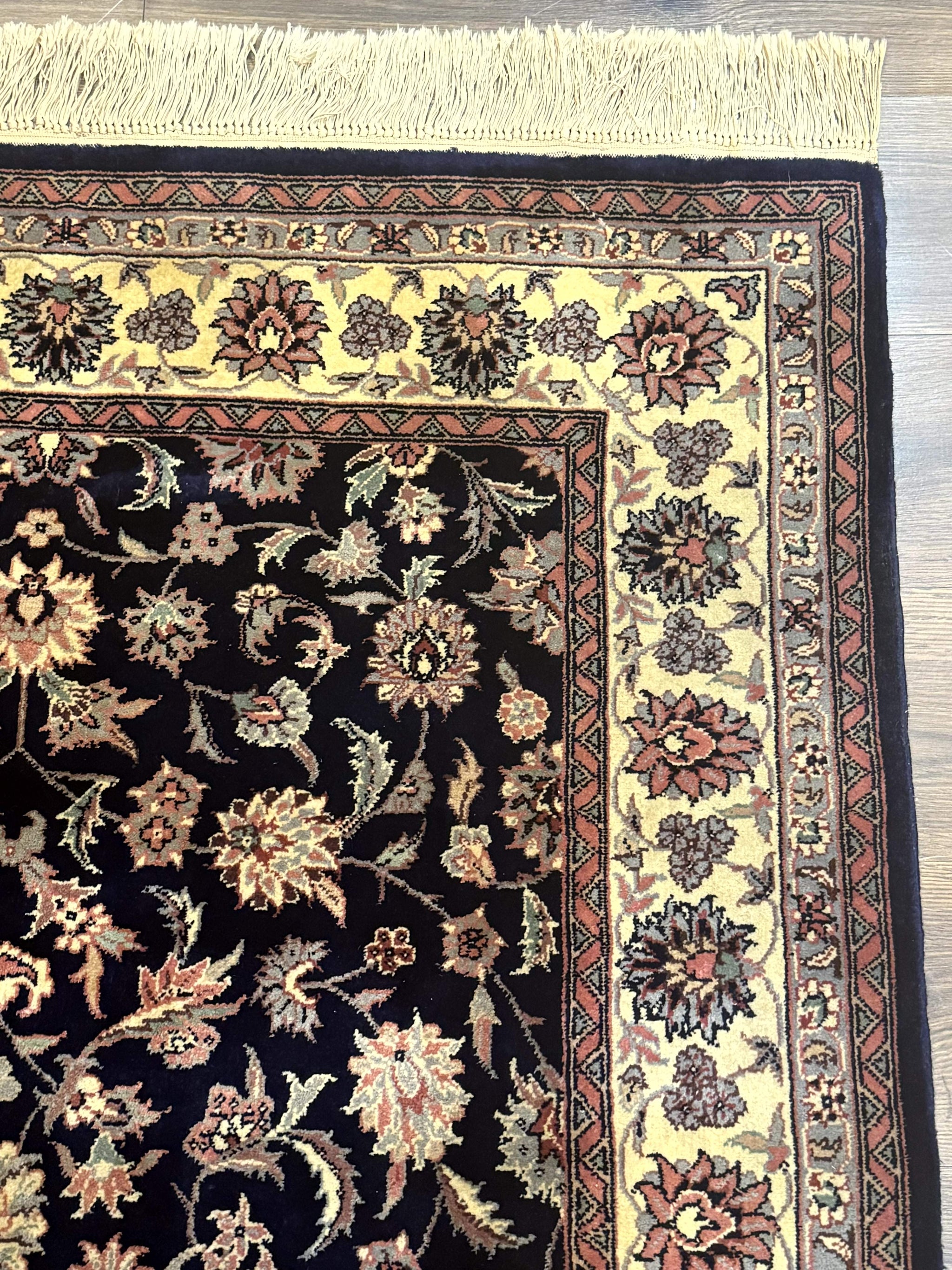 Sino Persian Rug 4x6, Navy Blue and Cream, Floral Allover Oriental Carpet by Jewel Rugs