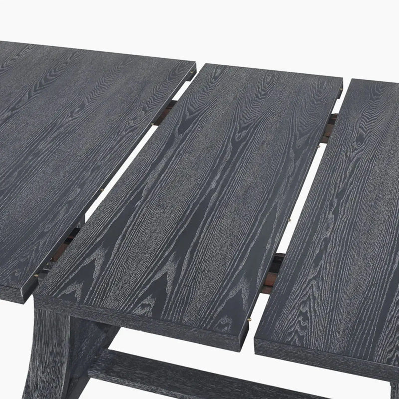 Devingo Extendable Dining Table Rustic Style - Gray by HouseOfZazla