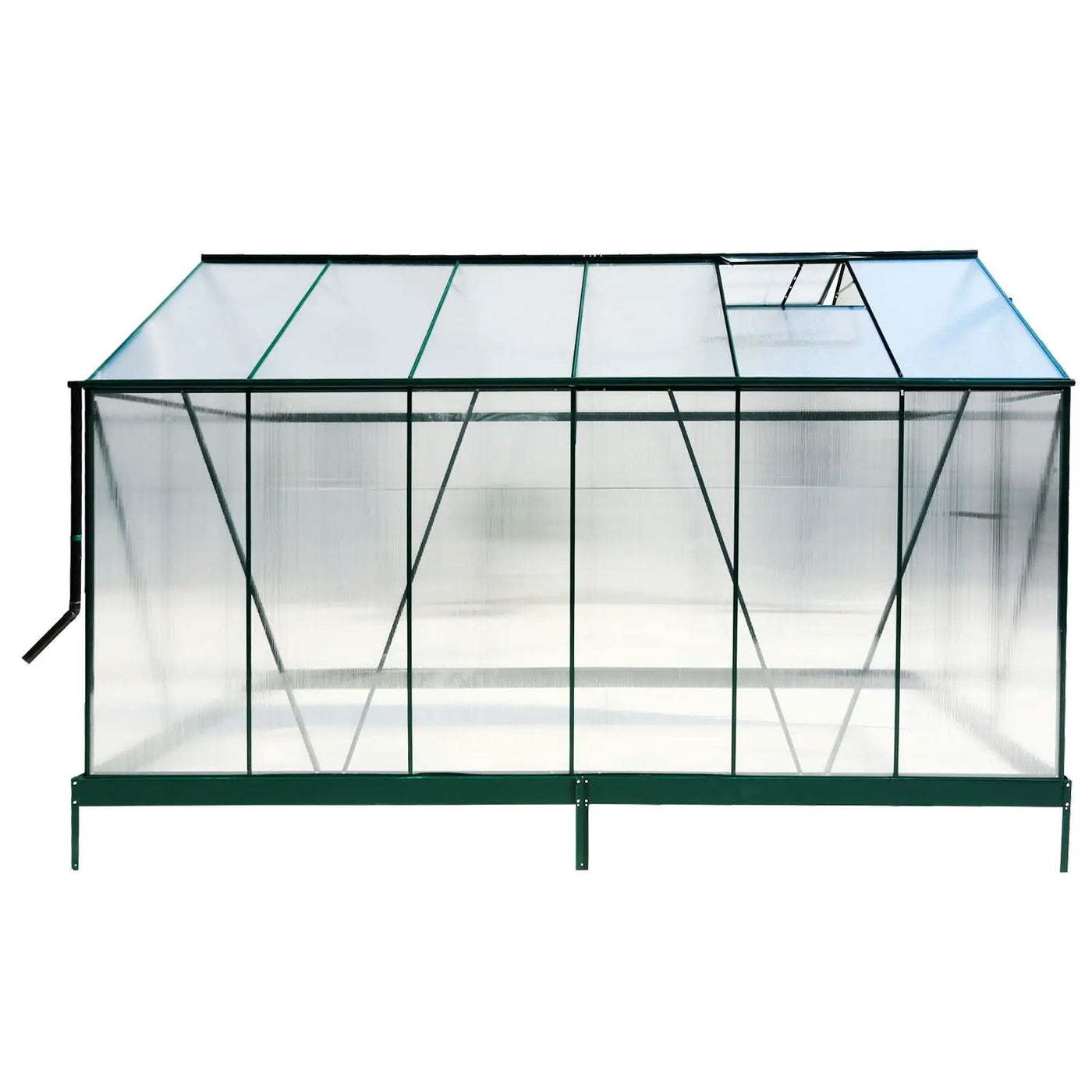 Polycarbonate house, Heavy Duty Outdoor Aluminum Walk-In House Kit With Rain Gutter, Vent And Door For Backyard Garden by HouseOfZazla