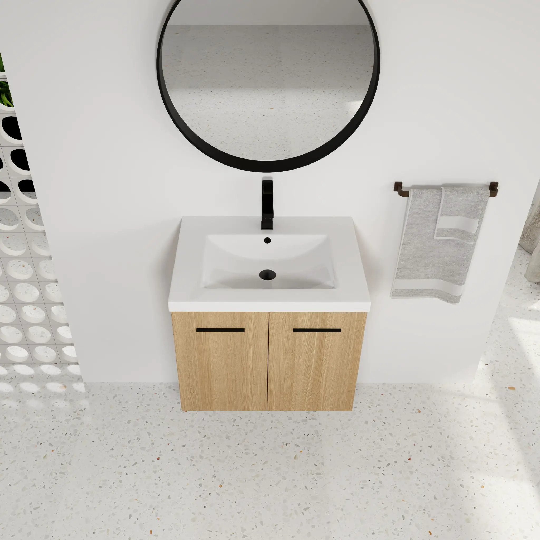 Floating Bathroom Vanity With Sink, Wall Mounted Double Door Storage by Unique Piece Furniture