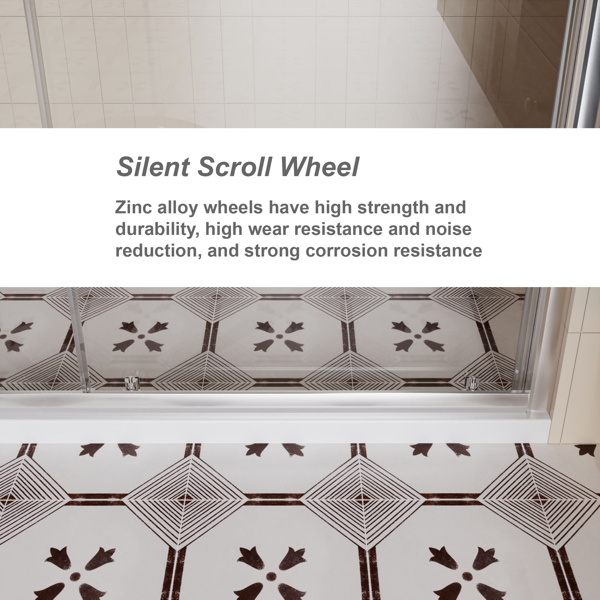 Single Sliding Shower Door With Handle - Chrome by HouseOfZazla