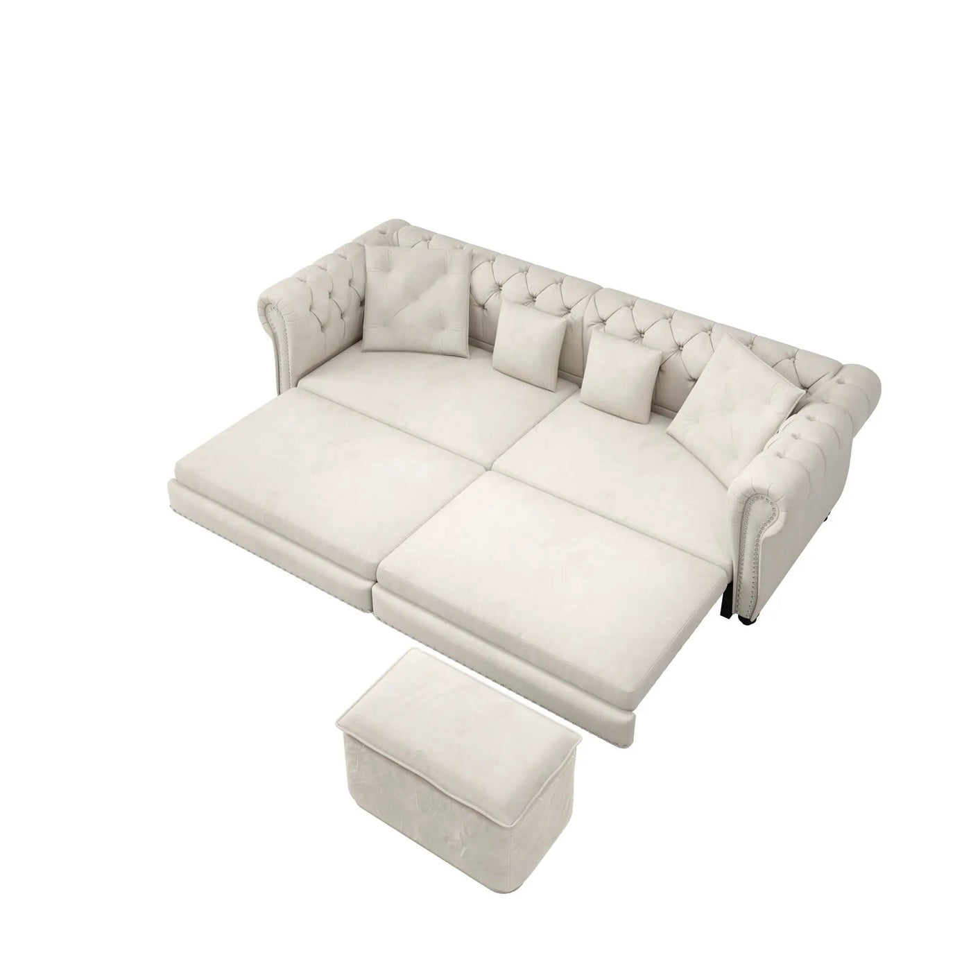 3 In 1 Convertible Sleeper Sofa Bed With Movable Ottoman by HouseOfZazla