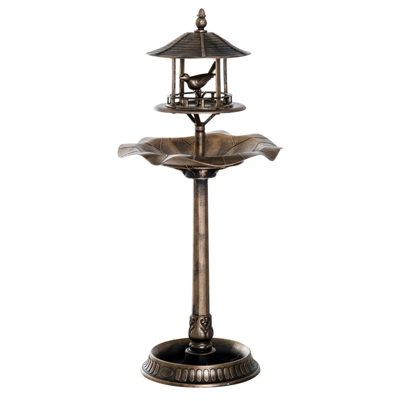 Outsunny 3-in-1 Garden Bird Bath Bowl Pedestal with Bird Feeder and Planter by HouseOfZazla