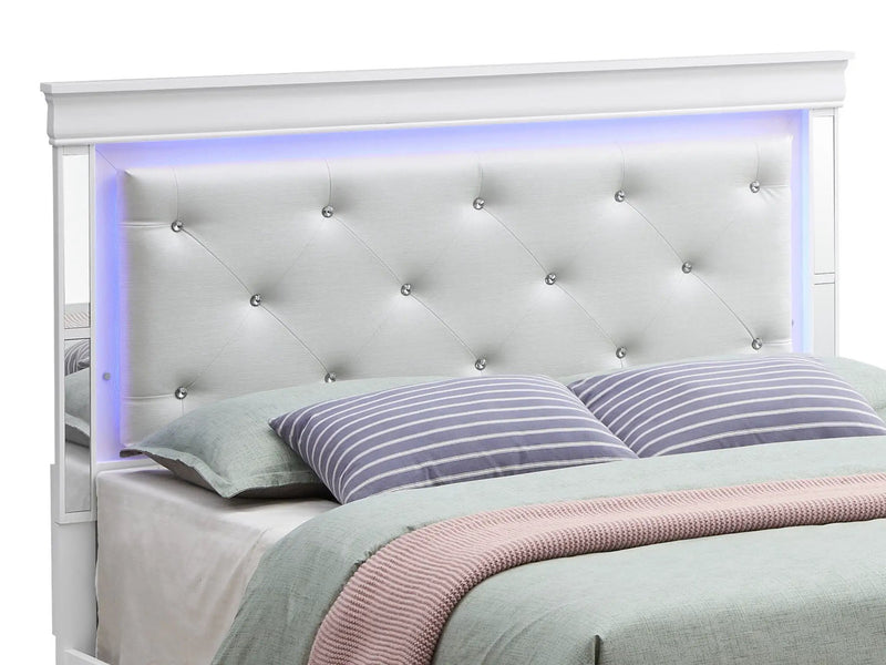 Bed With LED Light Accents Headboard by Unique Piece Furniture