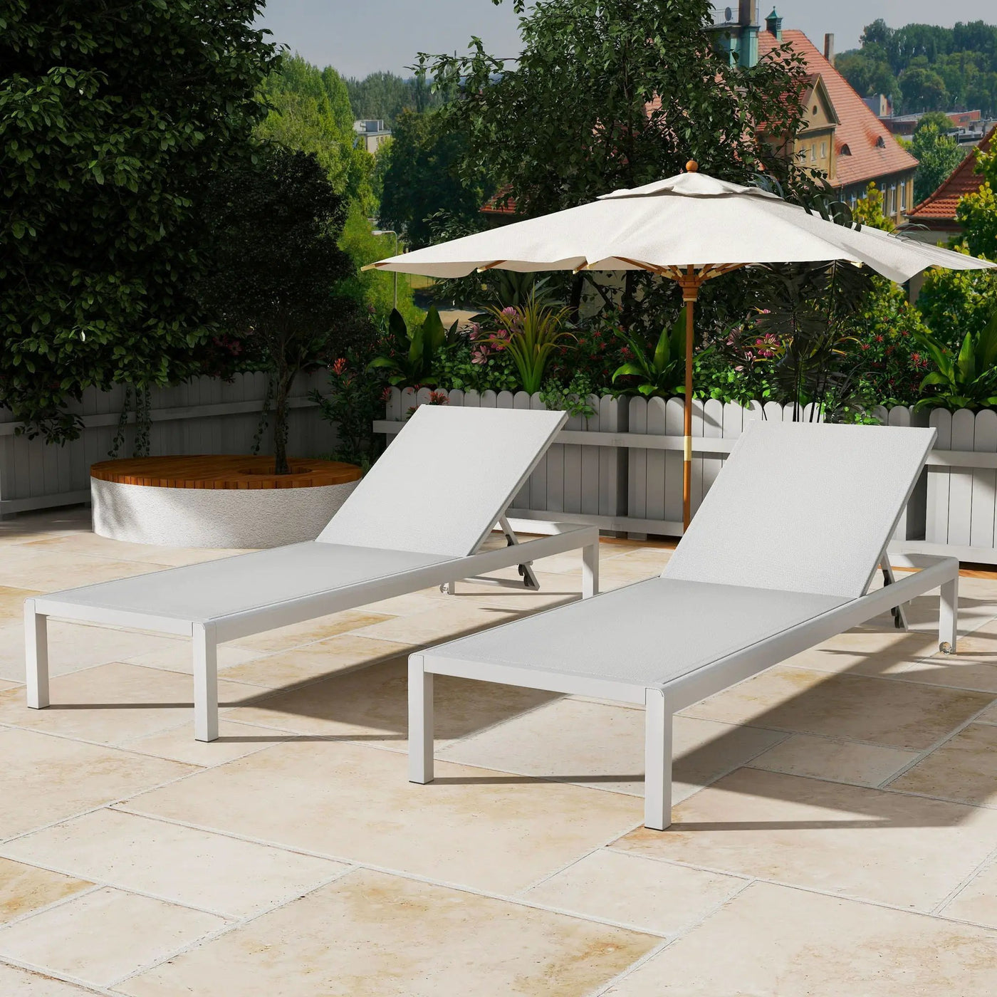 Outdoor Patio Chaise Lounge with 5 Reclining Positions by HouseOfZazla