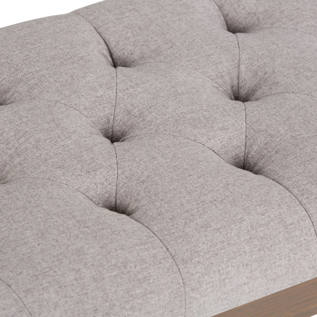 Upholstered Tufted Ottoman Bench with Solid Wood Base - Multiple Colors, photo 5 of 26