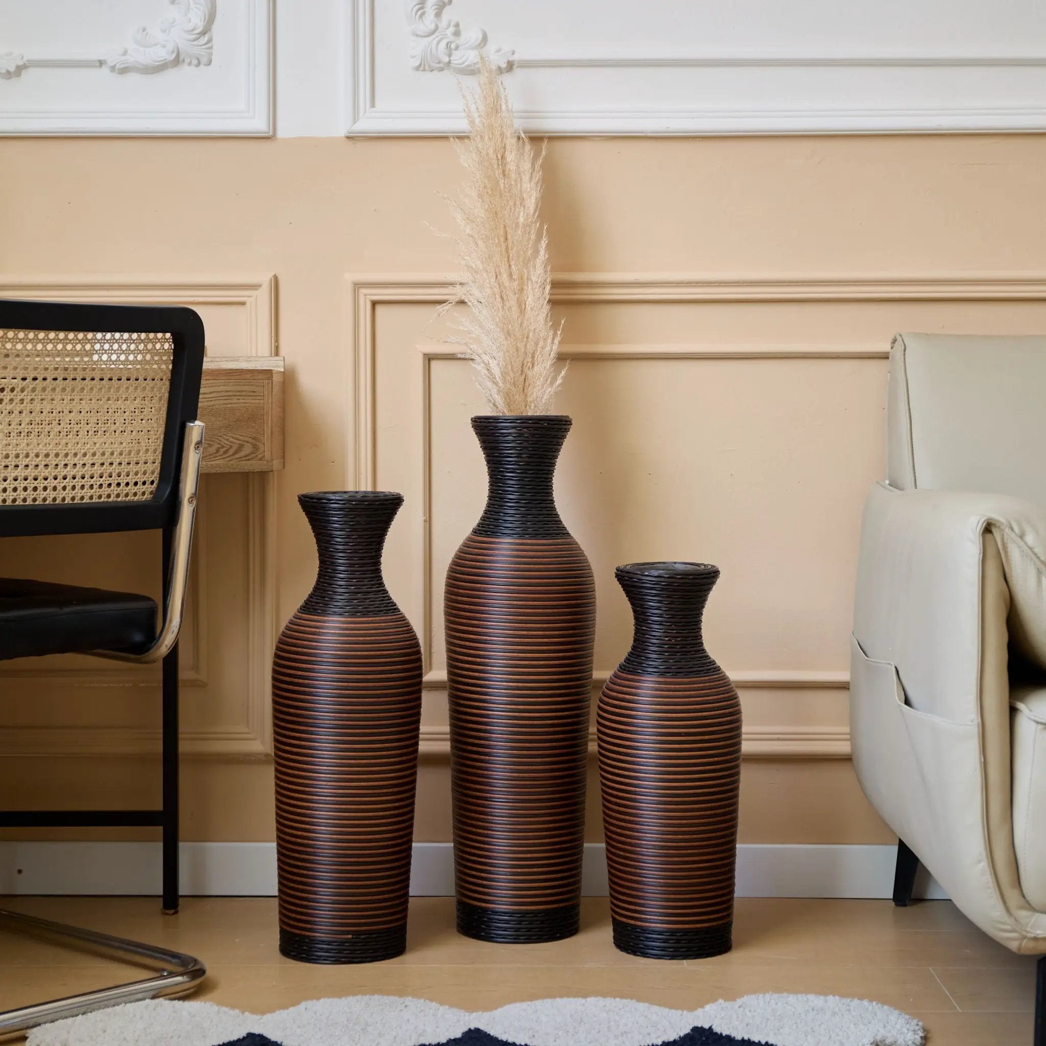 Classic And Neat Floor Vase, High Independent Flower Stand (Set of 3) by Unique Piece Furniture