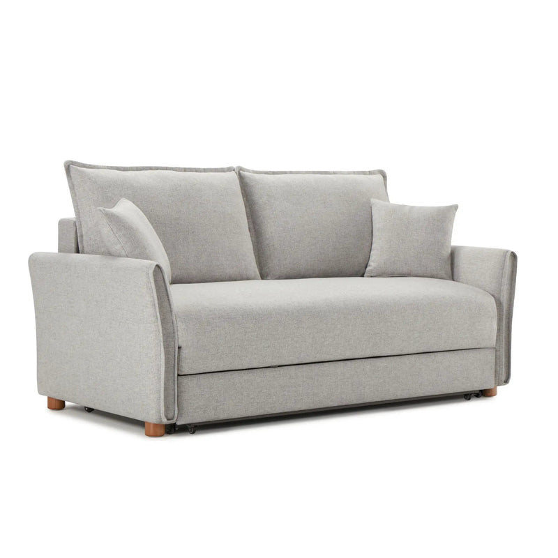 Oren - Chenille Sleeper Sectional Sofa With Storage 2 Toss Pillows - Gray by Unique Piece Furniture