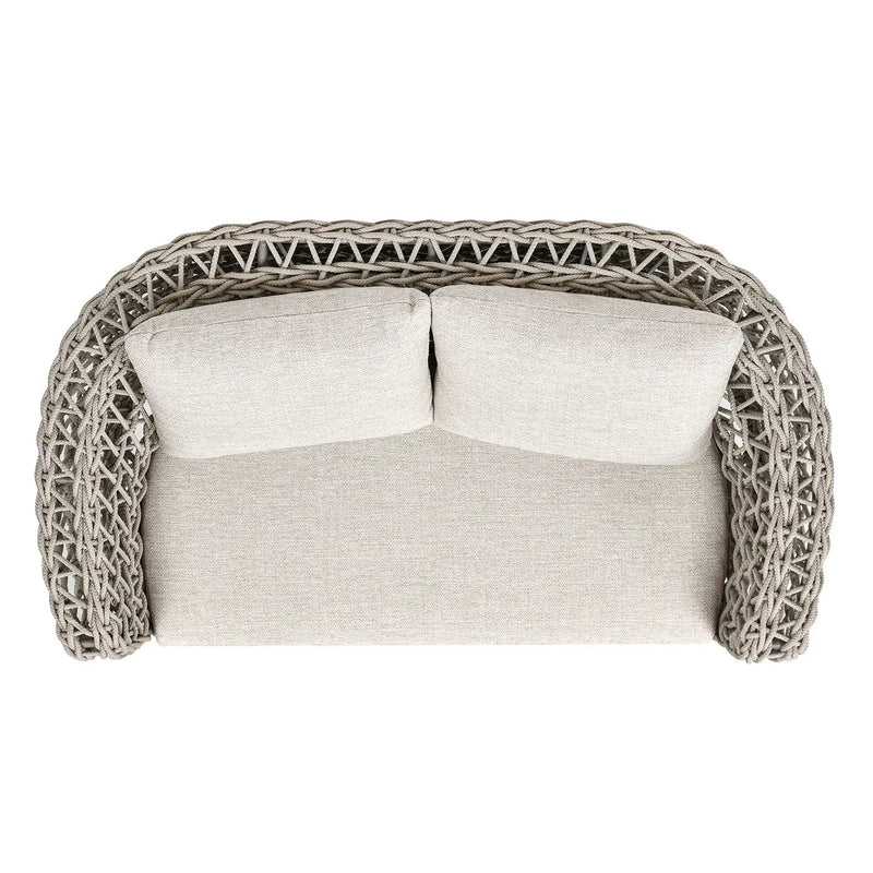 Everly - Frame Barrel Deep Seating Patio Loveseat Sofa Axroma Olefin - Oat Beige by Unique Piece Furniture