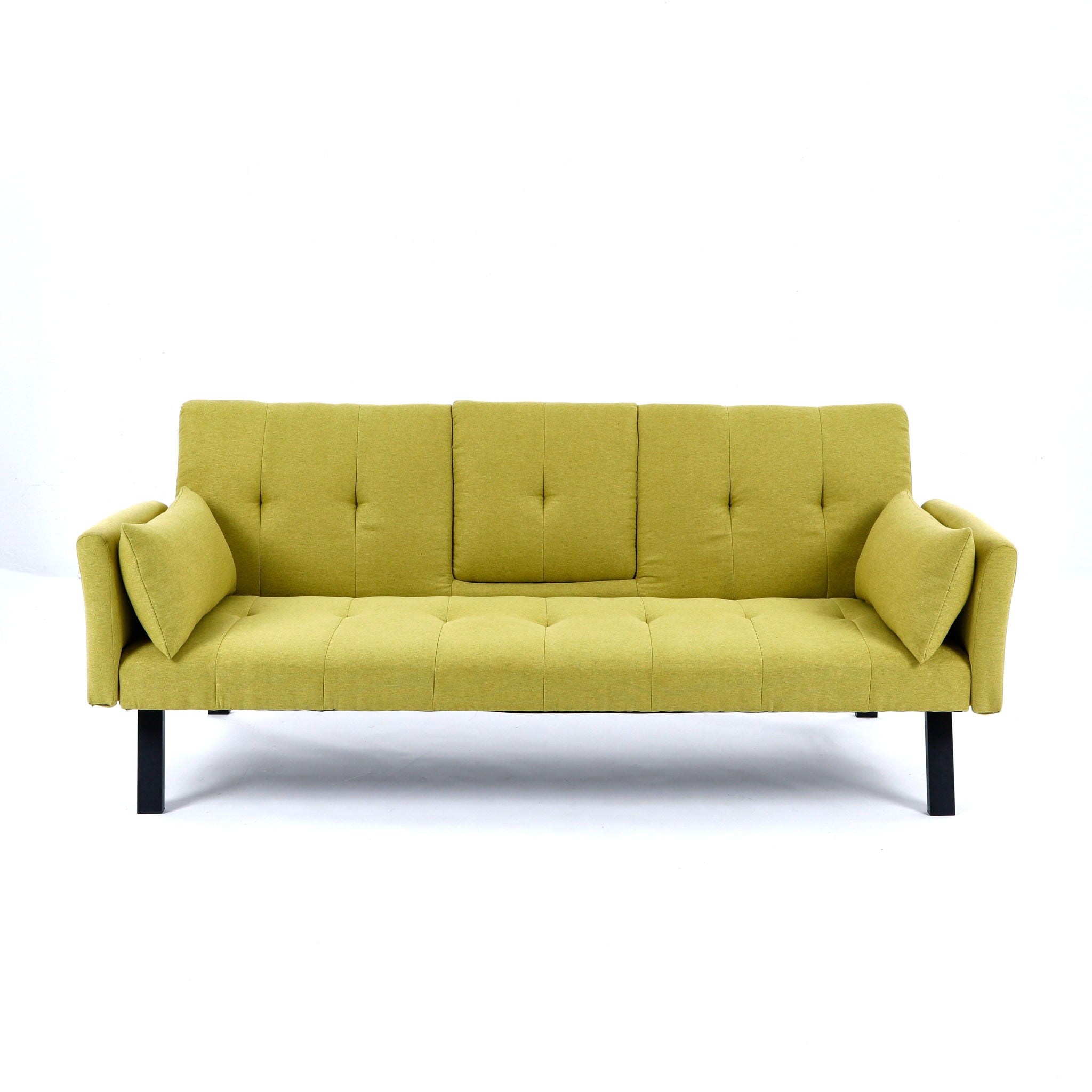 Sofa Bed With Foldable Design And Cup Holder - Green by HouseOfZazla