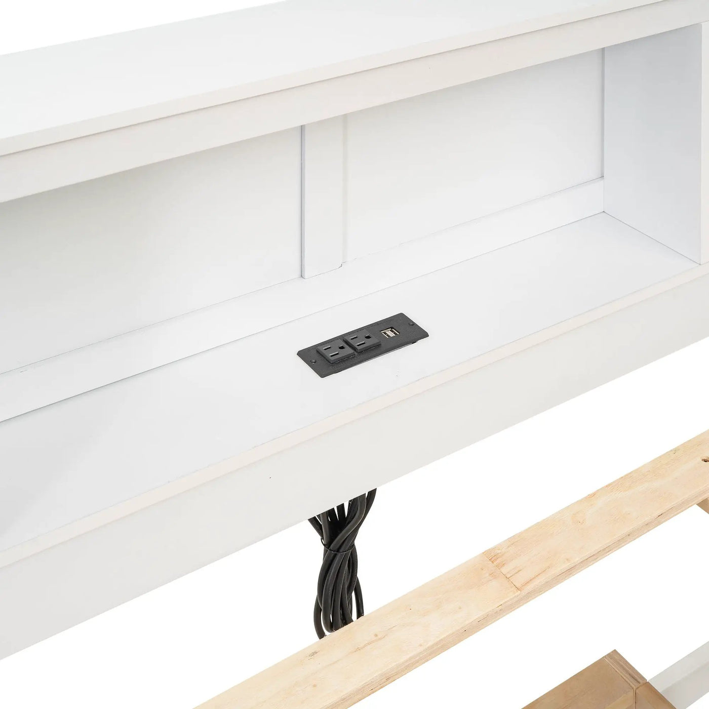 Platform Bed With Storage Headboard, USB, Trundle And 3 Drawers by HouseOfZazla