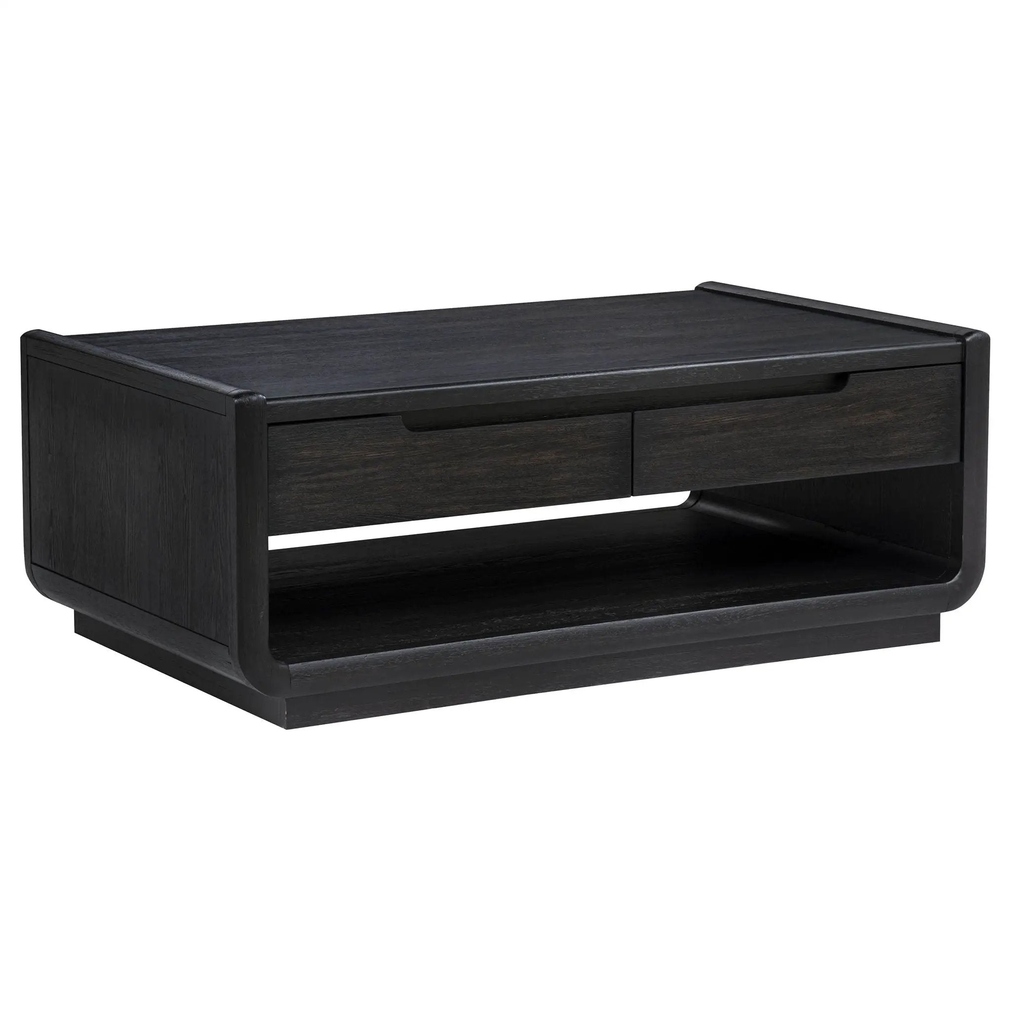 Leandro 2-drawer Wood Cocktail Coffee Table Burnished Black by Unique Piece Furniture