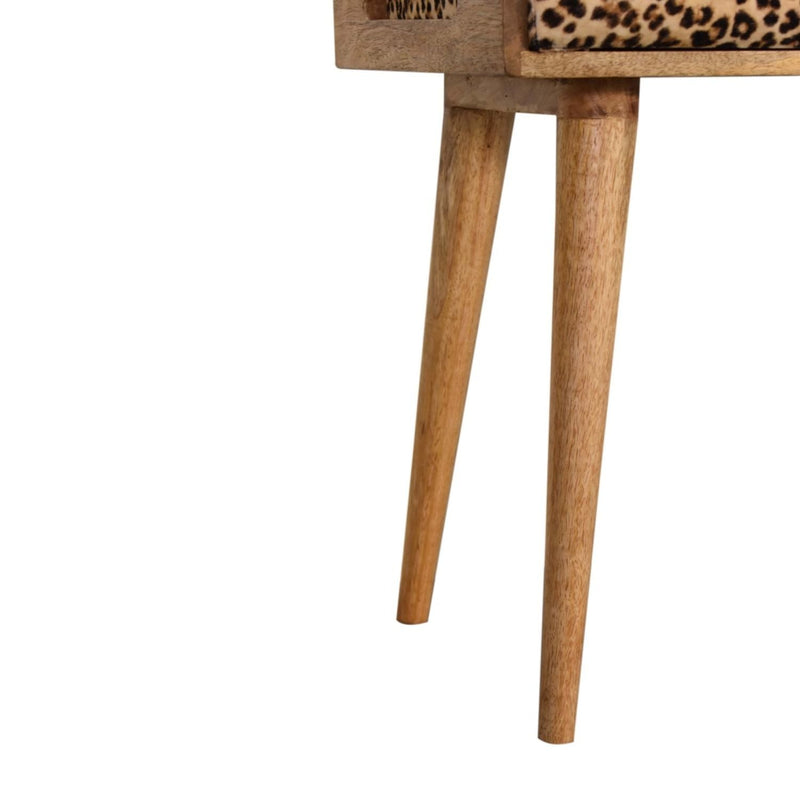 Leopard Tray Style Footstool - Brown Oak by HouseOfZazla