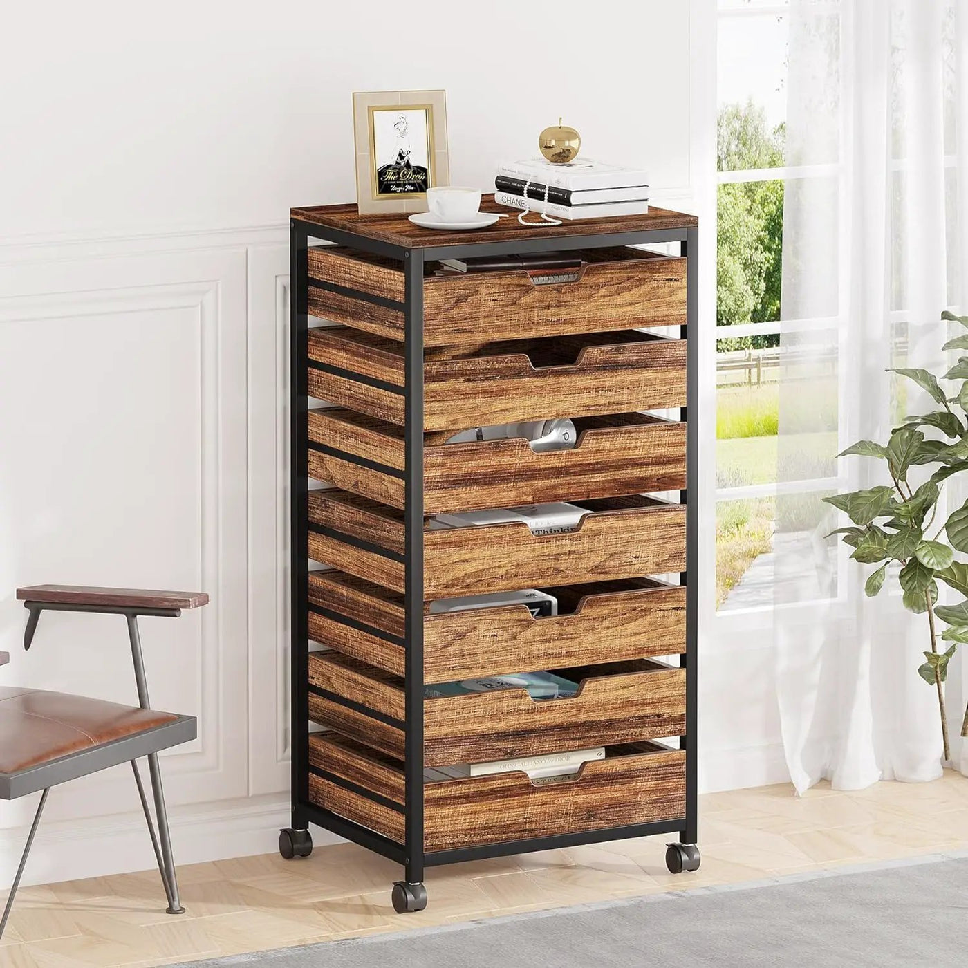 Storage Chest With Wheels, Mobile Drawer Unit by HouseOfZazla