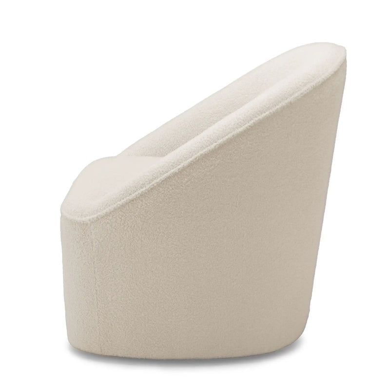 Anson - Swivel Chair With Soft Rounded Back - Off White by HouseOfZazla