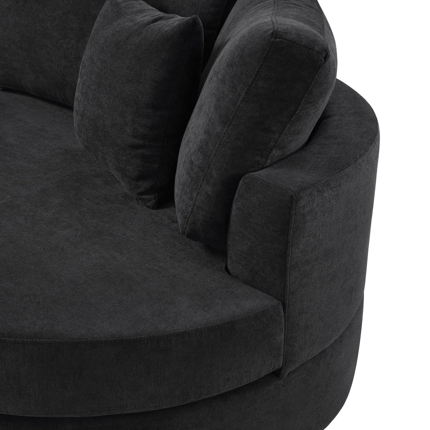 Modern 3 Seater Upholstered Sofa With Curved Design by HouseOfZazla