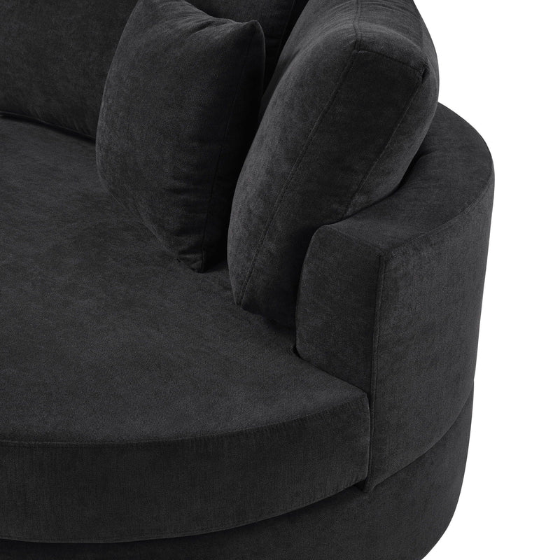 Modern 3 Seater Upholstered Sofa With Curved Design by HouseOfZazla