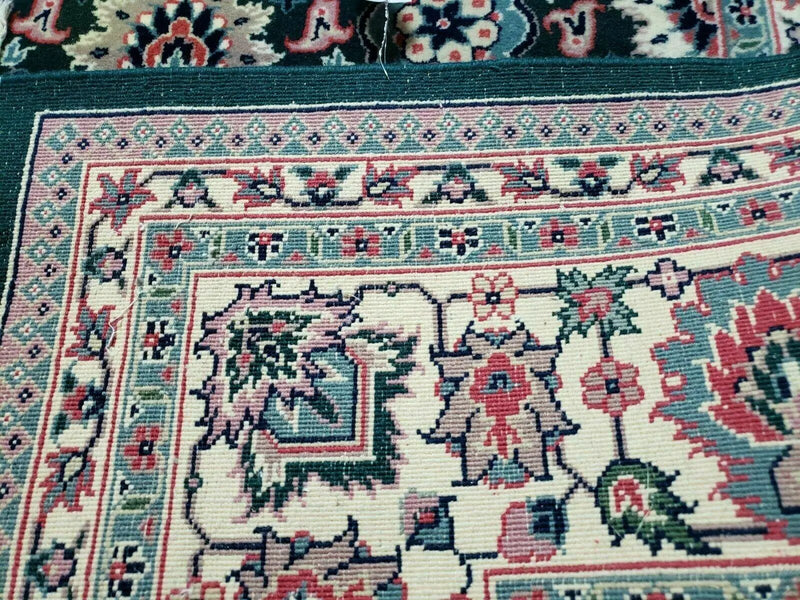 8' X 10' Handmade Indian Oriental Wool Rug Carpet Organic Dye Forest Green Nice by Jewel Rugs